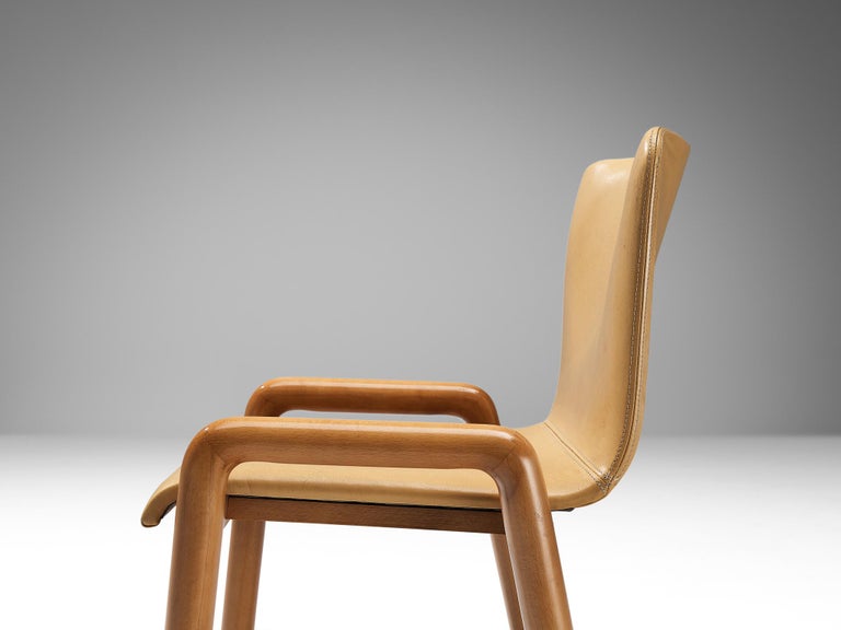 Guido Faleschini for I4 Mariani Set of Six 'Dilos' Dining Chairs in Leather