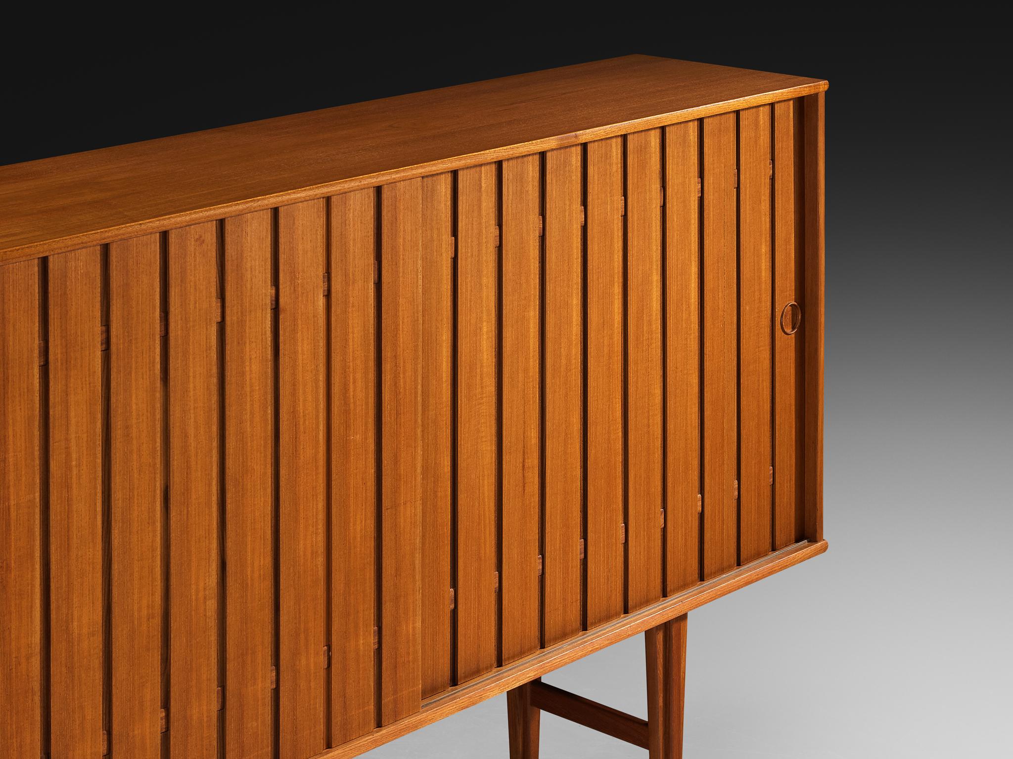 Scandinavian Sideboard With Slatted Doors in Teak