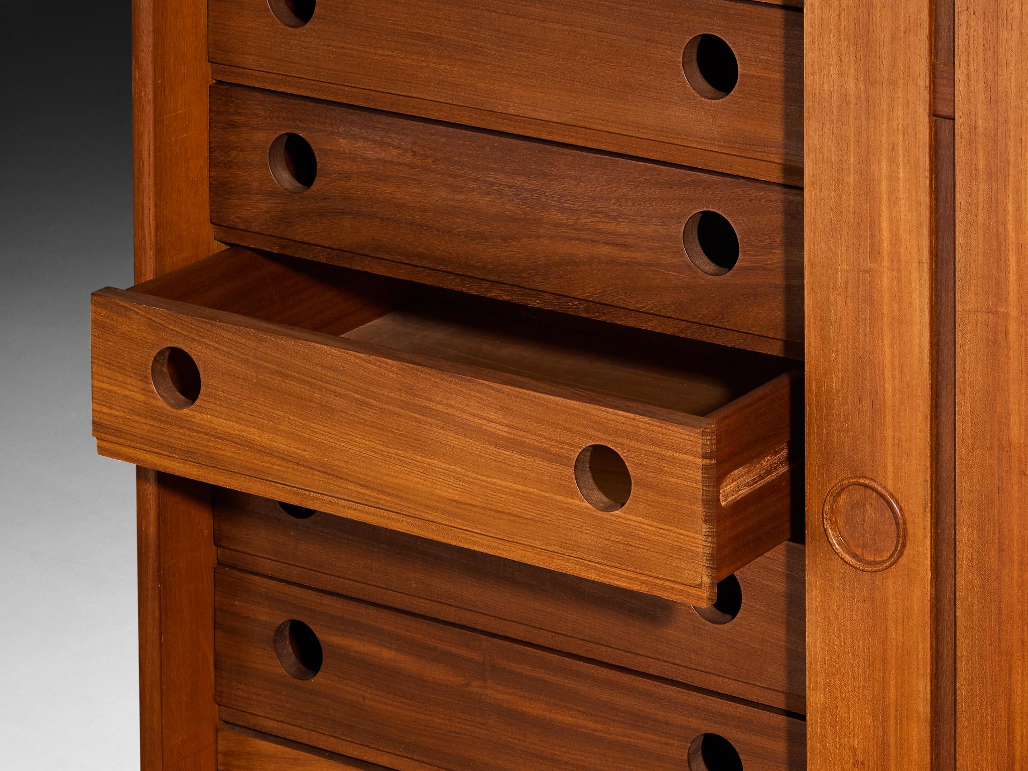 Scandinavian Sideboard With Slatted Doors in Teak