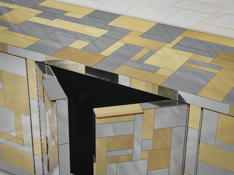 Paul Evans for Directional ‘Cityscape' PE280 Sideboard in Steel and Brass