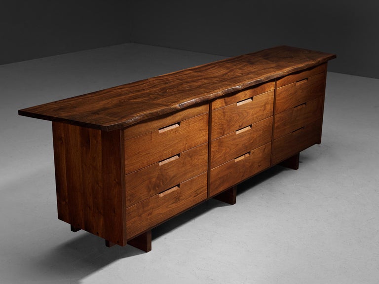 George Nakashima Triple Chest of Drawers in American Black Walnut & Laurel