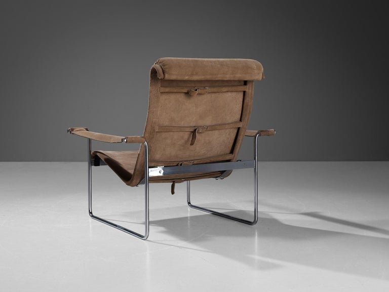 Hans Könecke for Tecta Lounge Chair in Brown Suede