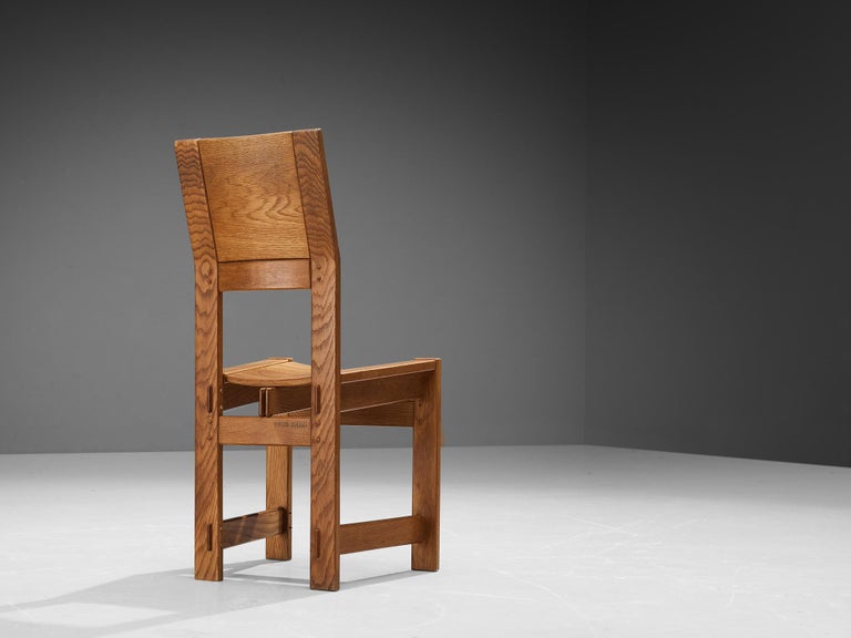 Giuseppe Rivadossi Set of Eight Dining Chairs in Oak