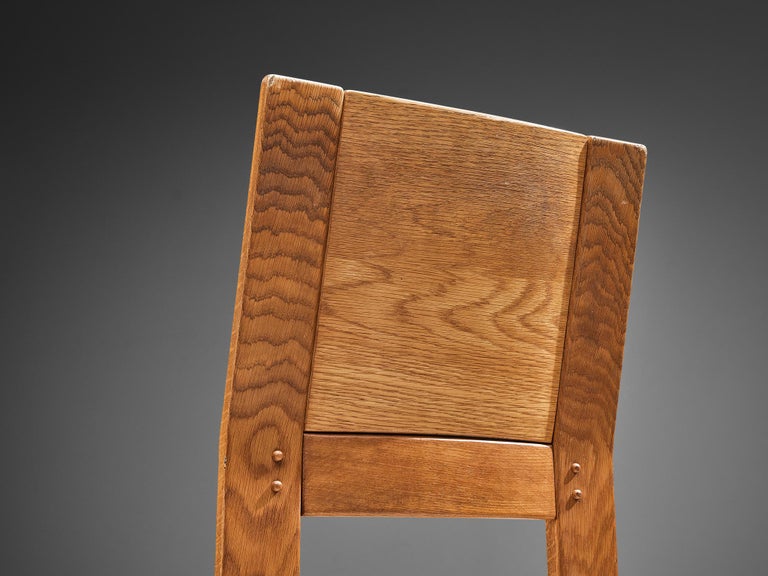 Giuseppe Rivadossi Set of Eight Dining Chairs in Oak