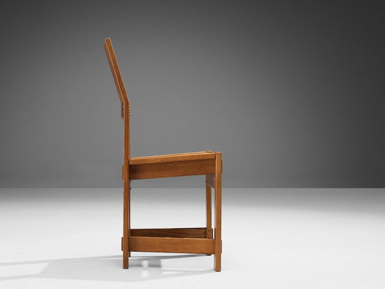 Giuseppe Rivadossi Set of Eight Dining Chairs in Oak