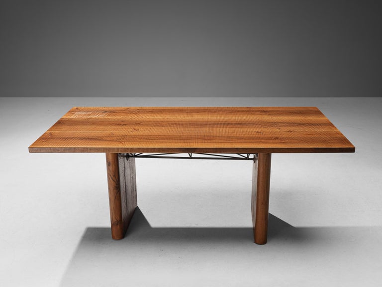 Giuseppe Rivadossi for Officina Rivadossi Table in Walnut and Iron