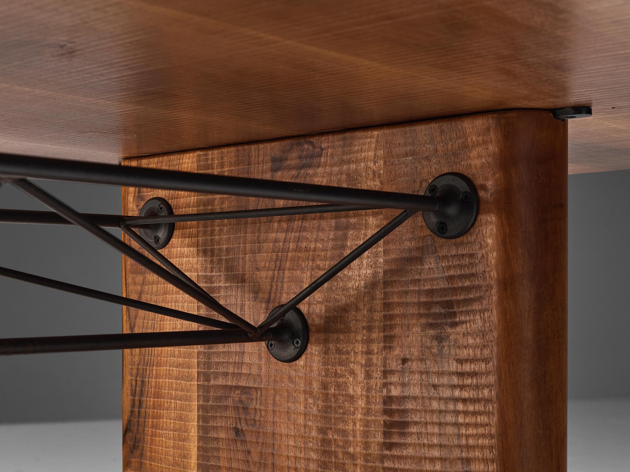 Giuseppe Rivadossi for Officina Rivadossi Writing Desk in Walnut and Iron