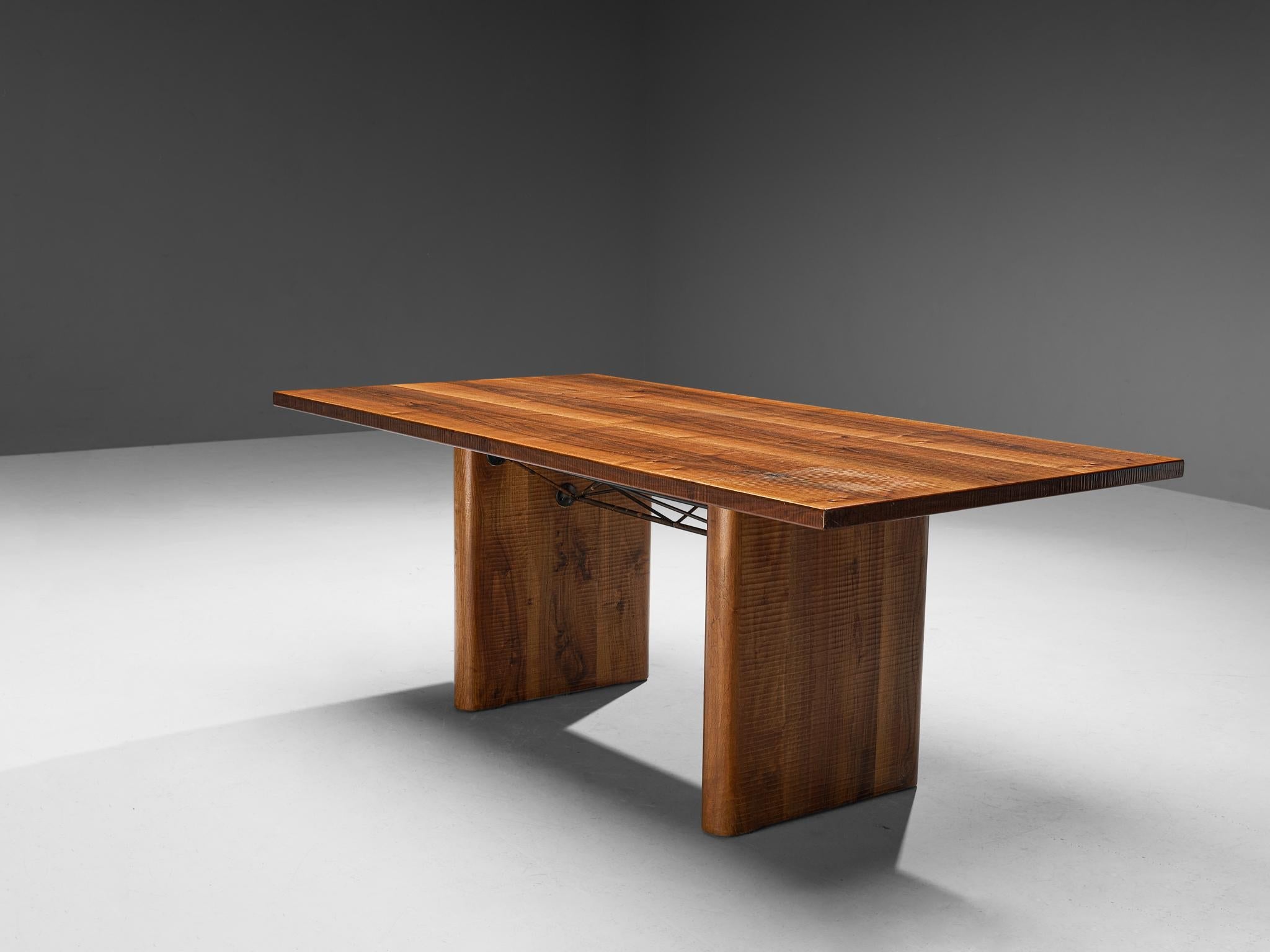 Giuseppe Rivadossi for Officina Rivadossi Writing Desk in Walnut and Iron