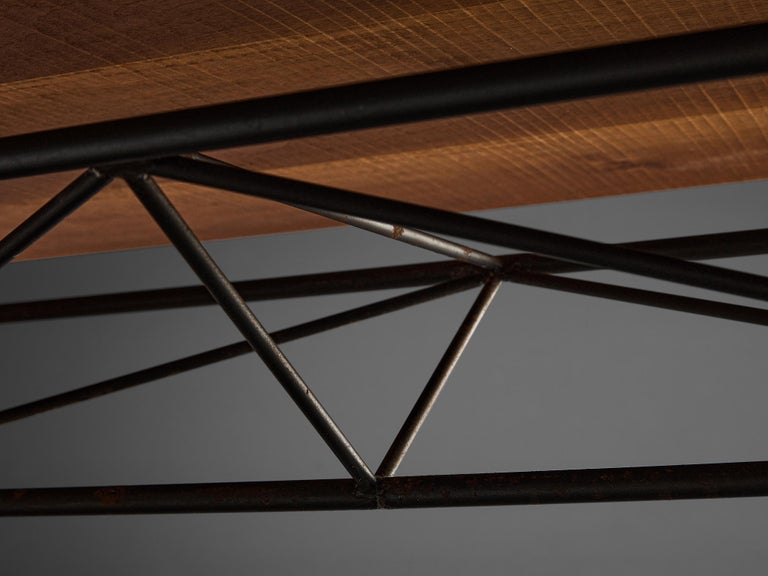 Giuseppe Rivadossi for Officina Rivadossi Table in Walnut and Iron