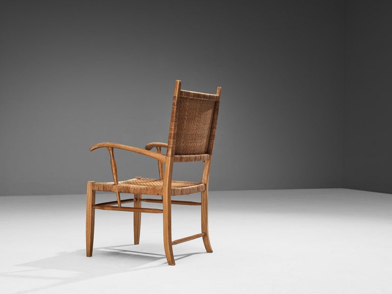 Dutch High Back Chair in Ash and Cane