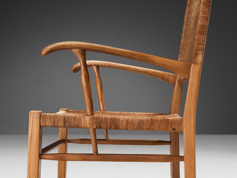 Dutch High Back Chair in Ash and Cane