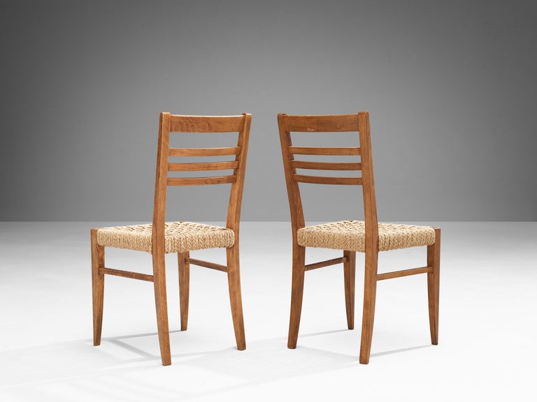 Adrien Audoux & Frida Minet Set of Eight Dining Chairs in Braided Hemp