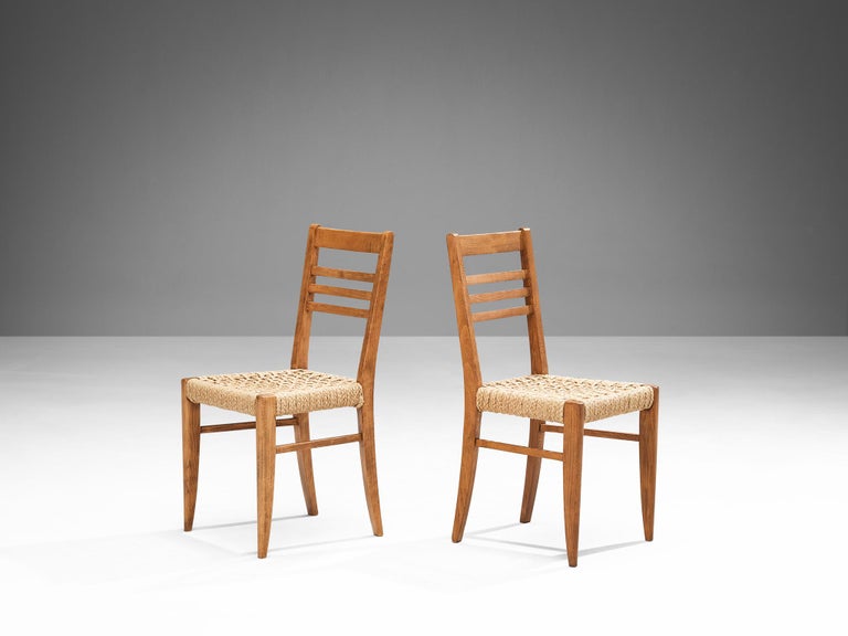 Adrien Audoux & Frida Minet Set of Eight Dining Chairs in Braided Hemp