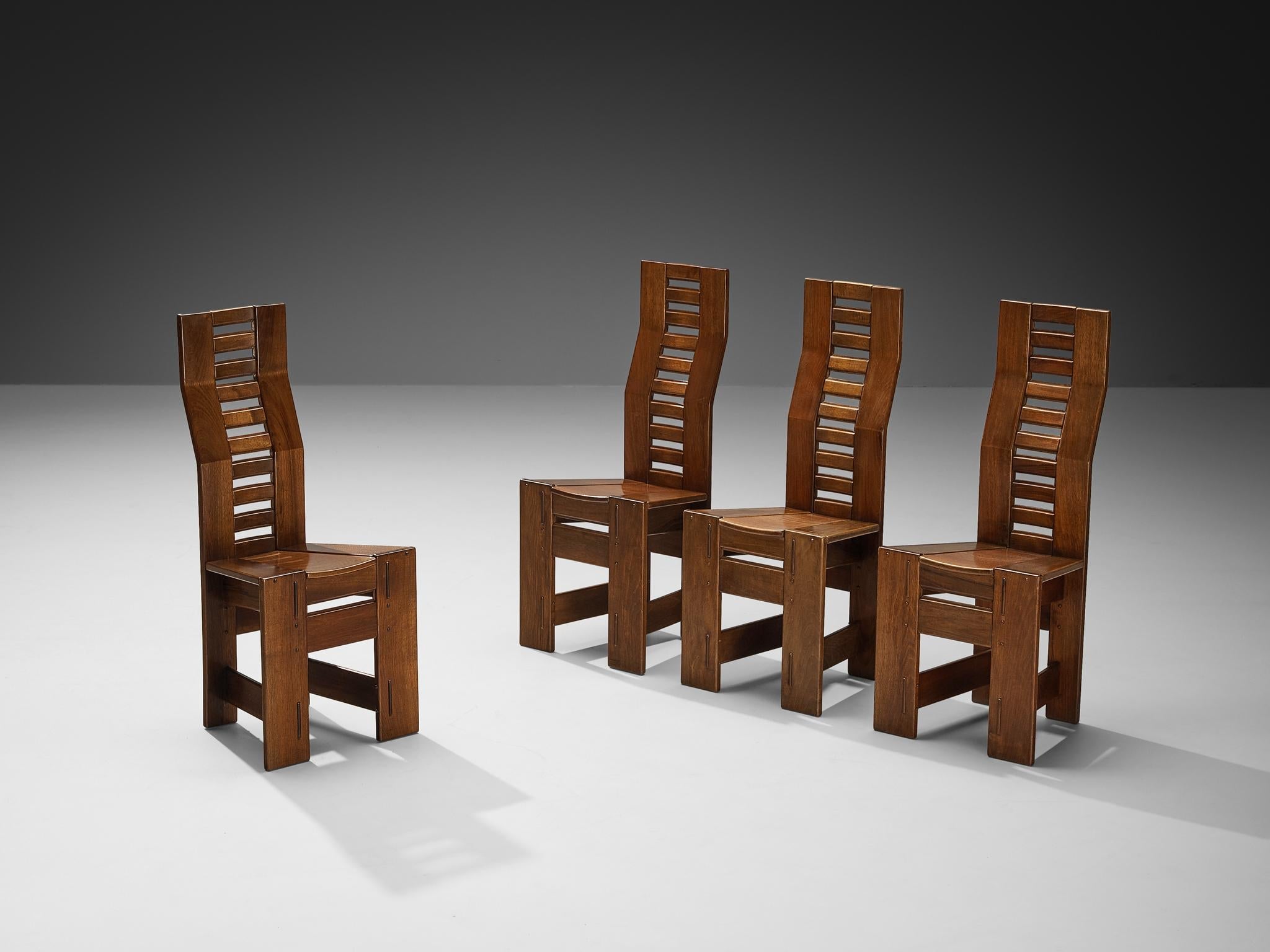 Giuseppe Rivadossi 'Castello' Dining Chairs in Walnut