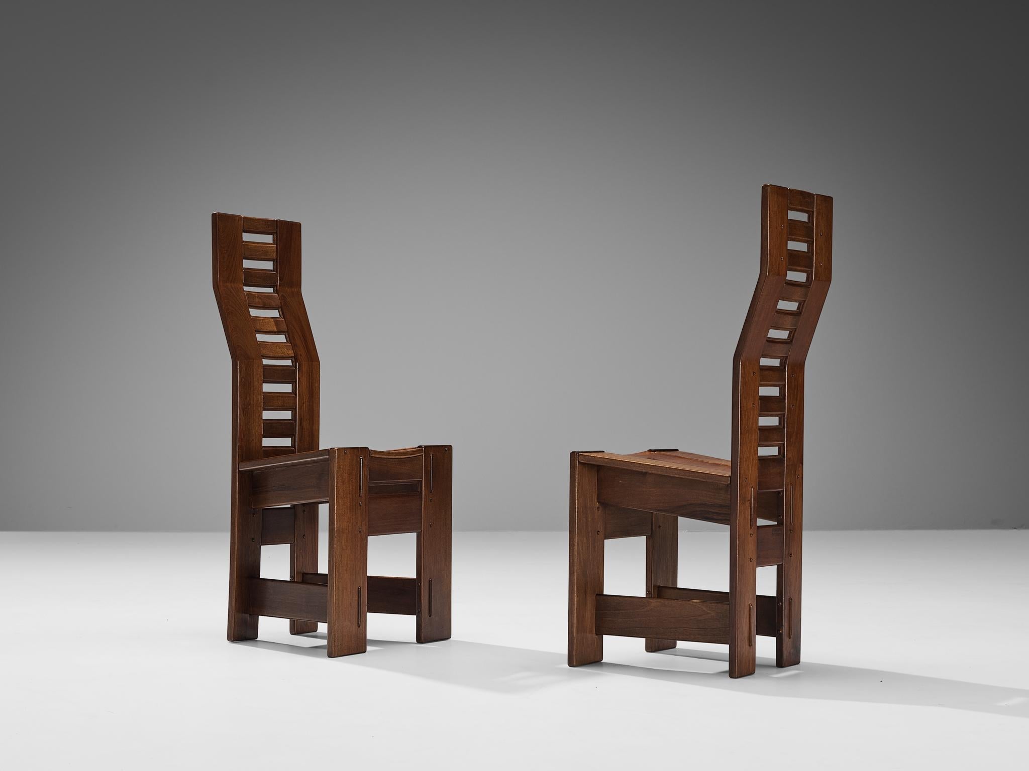 Giuseppe Rivadossi 'Castello' Dining Chairs in Walnut