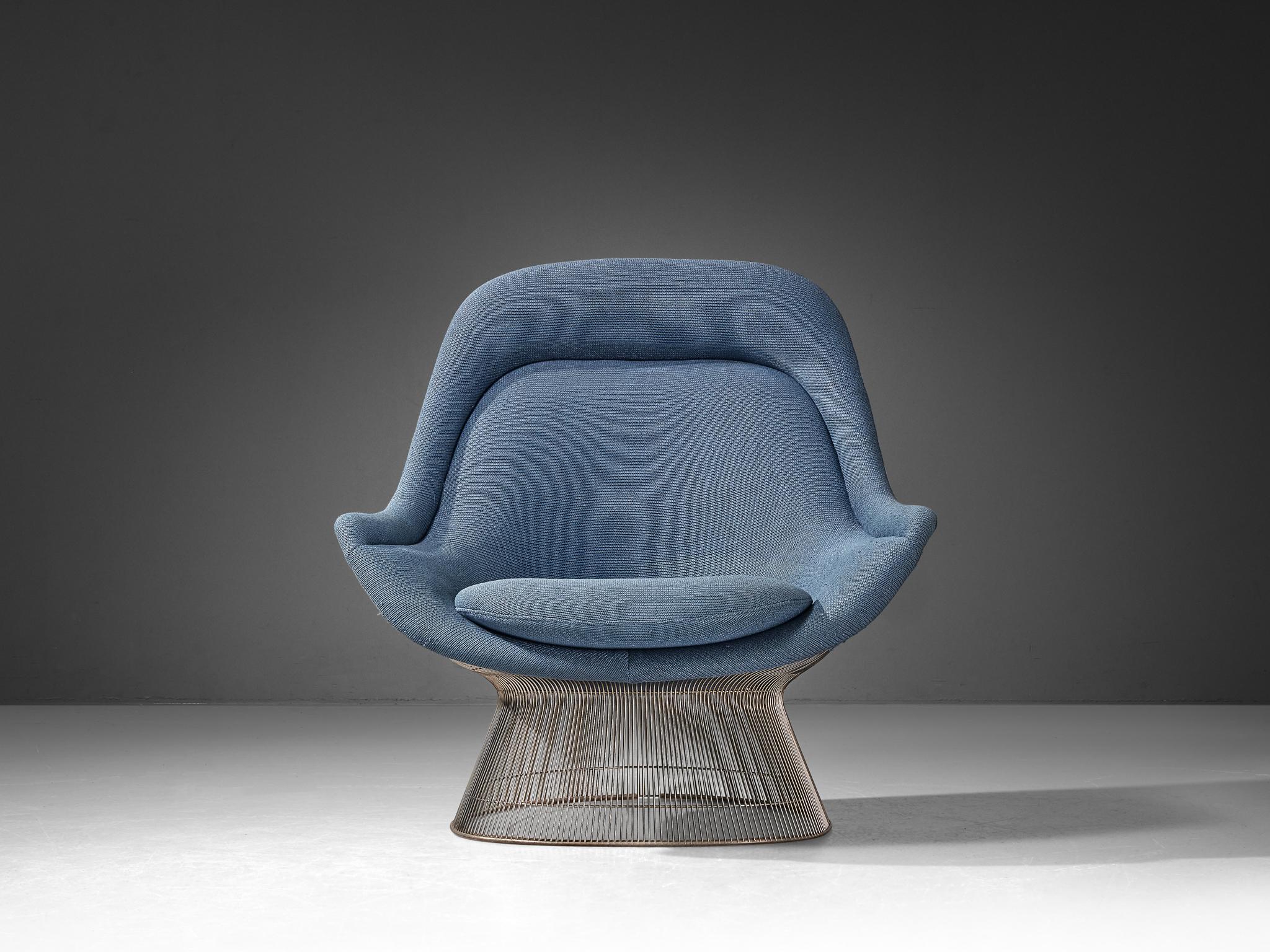 Warren Platner Easy Chair in Baby Blue Upholstery