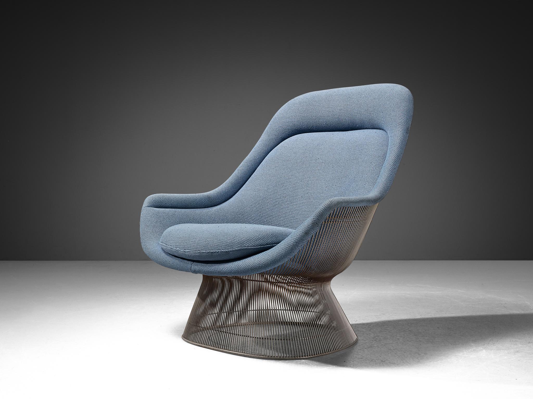 Warren Platner Easy Chair in Baby Blue Upholstery