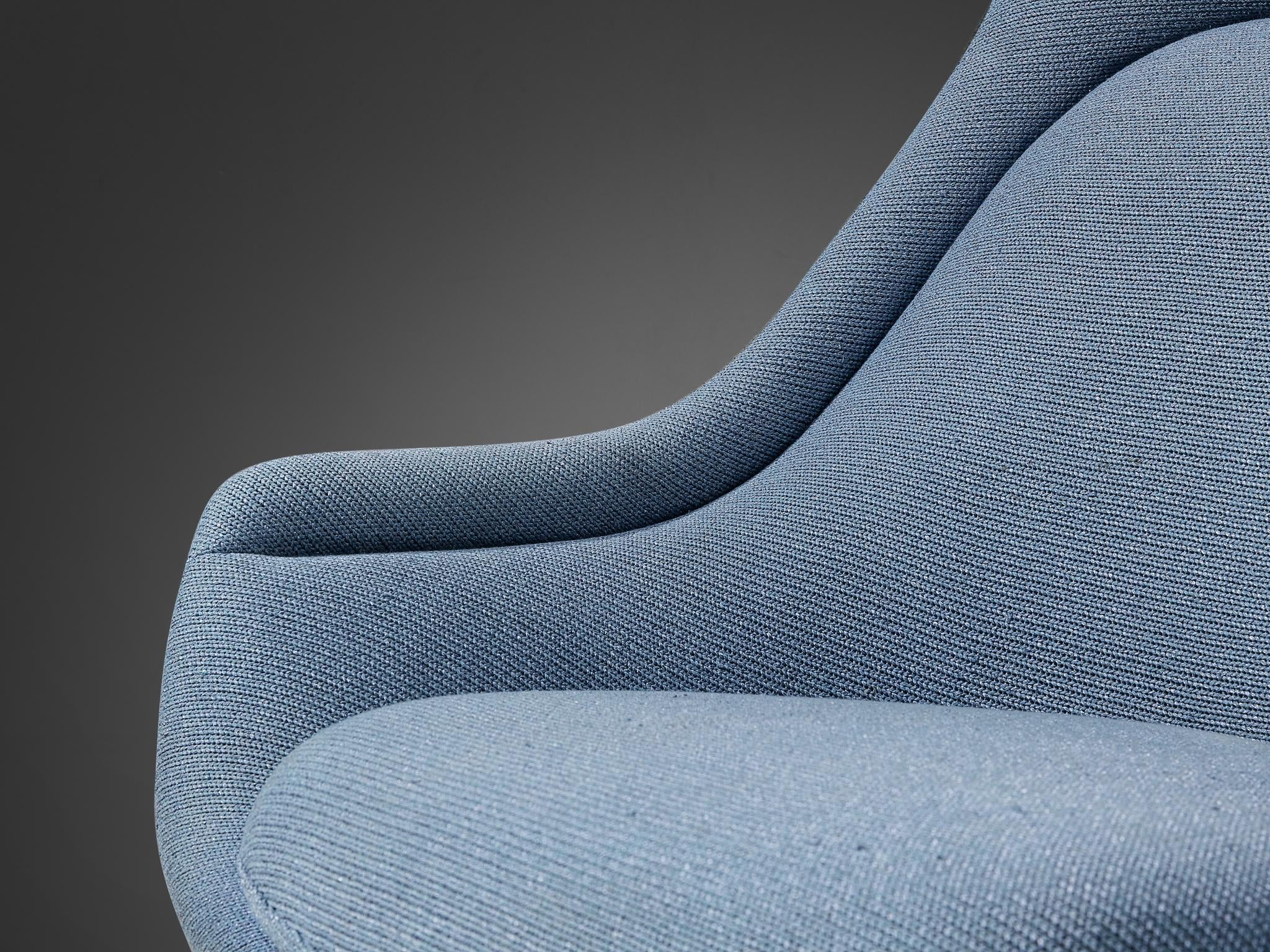 Warren Platner Easy Chair in Baby Blue Upholstery