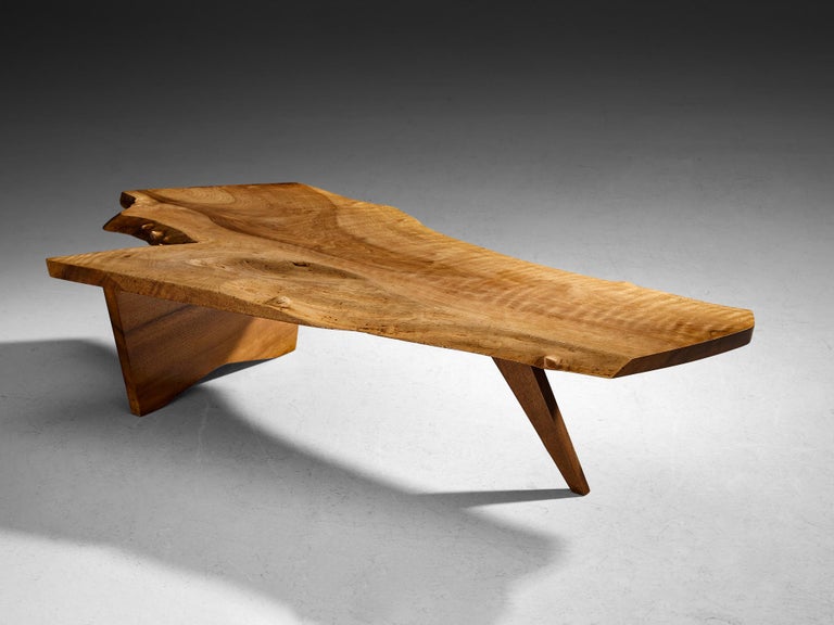 George Nakashima Free Edge 'Slab' Coffee Table in Walnut