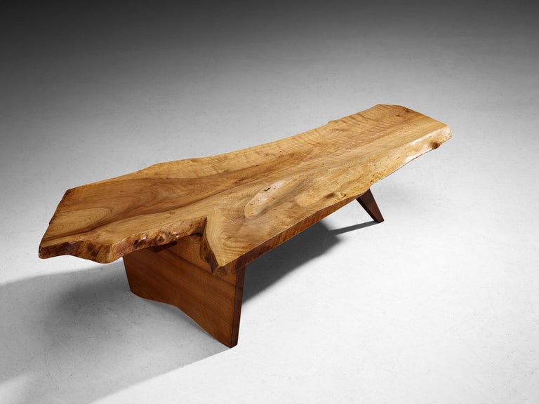 George Nakashima Free Edge 'Slab' Coffee Table in Walnut