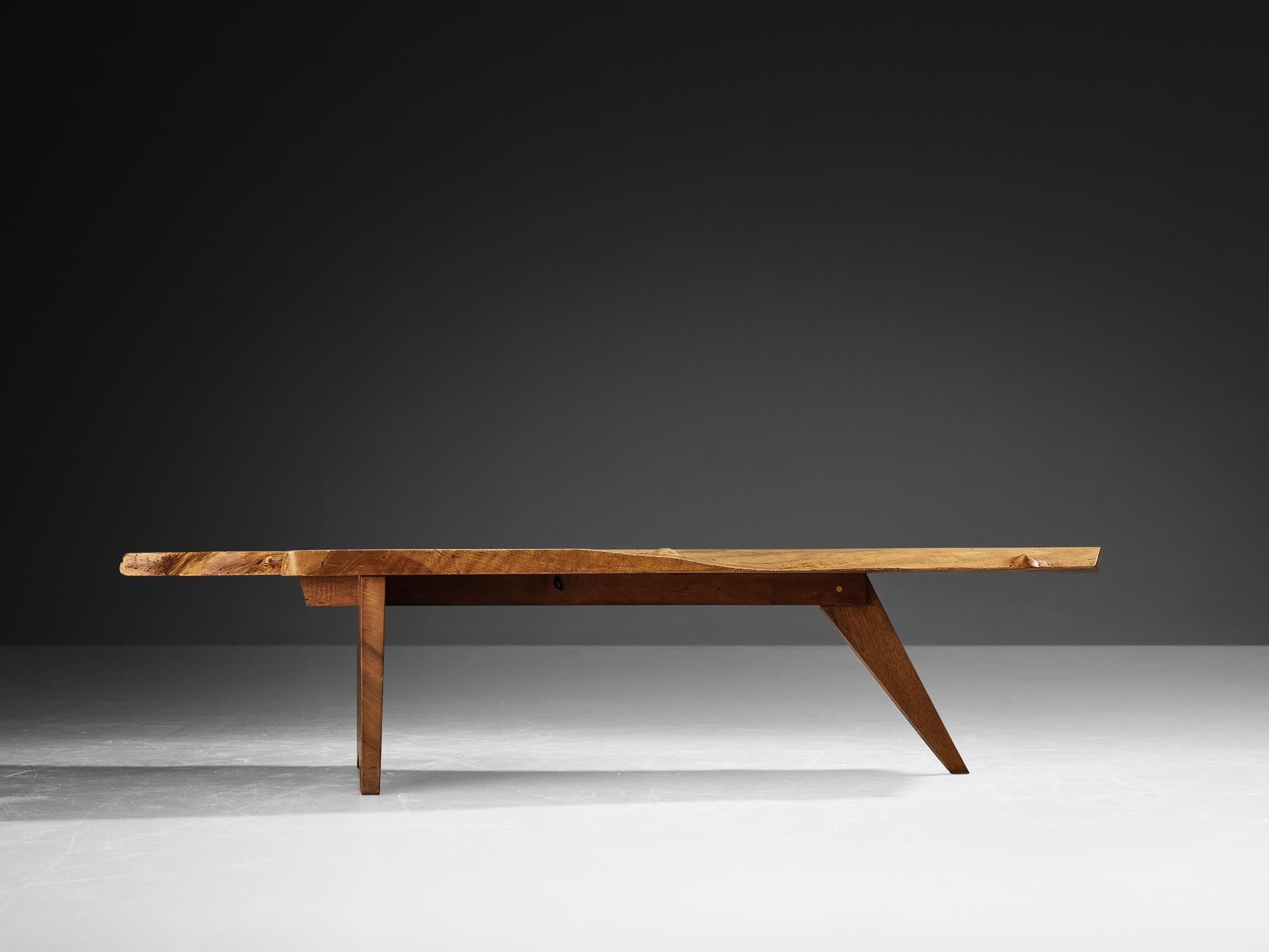 George Nakashima Free Edge 'Slab' Coffee Table in Walnut