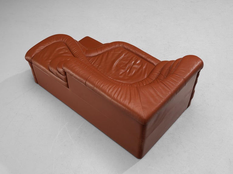 Ubald Klug for De Sede 'Terrazza' Landscape in Red Brown Leather