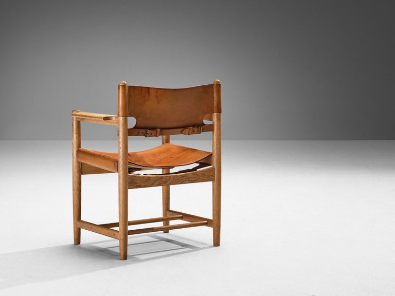 Børge Mogensen for Fredericia Pair of Armchairs in Oak and Leather