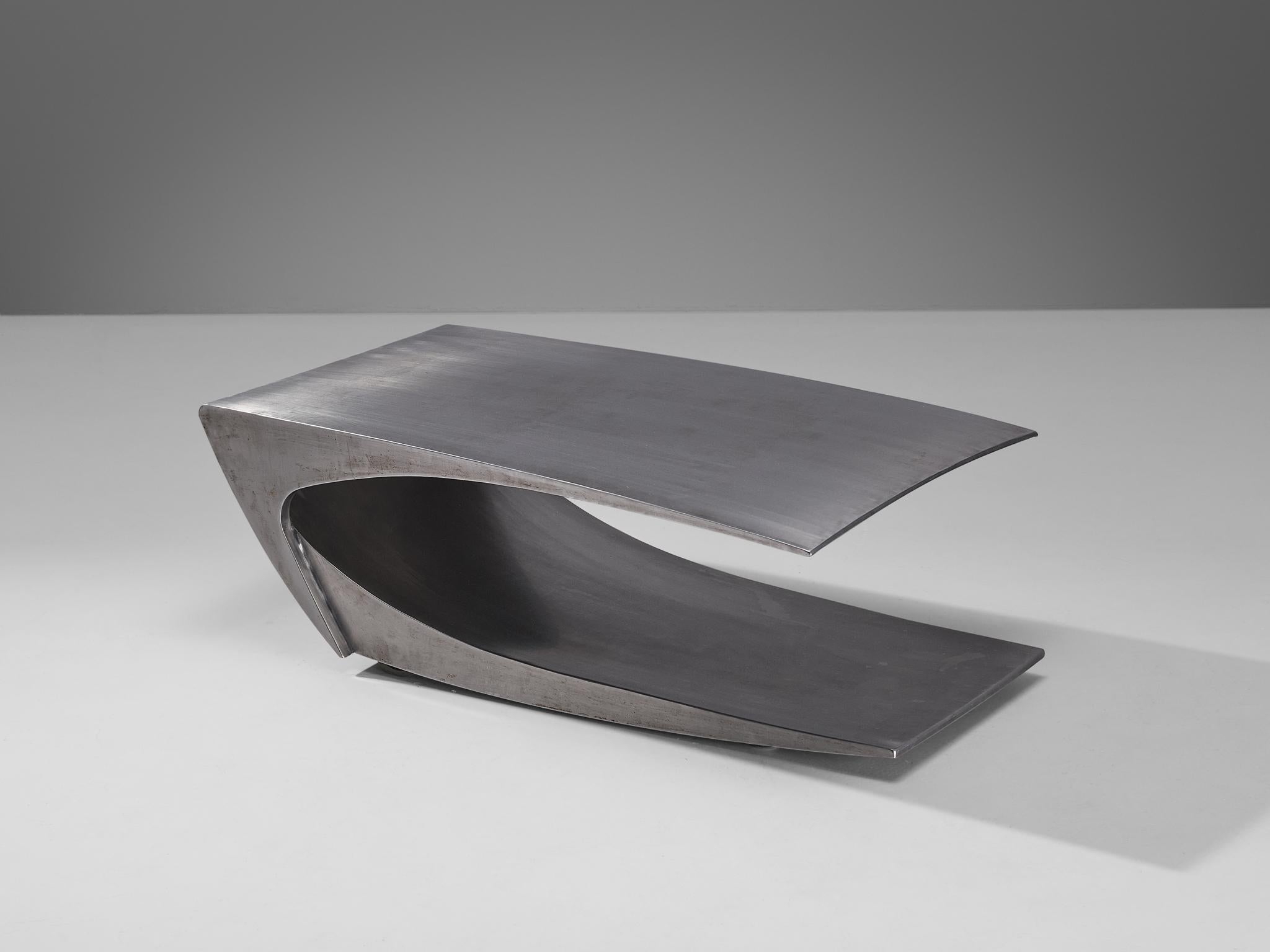 Sleek Coffee Table in Stainless Steel