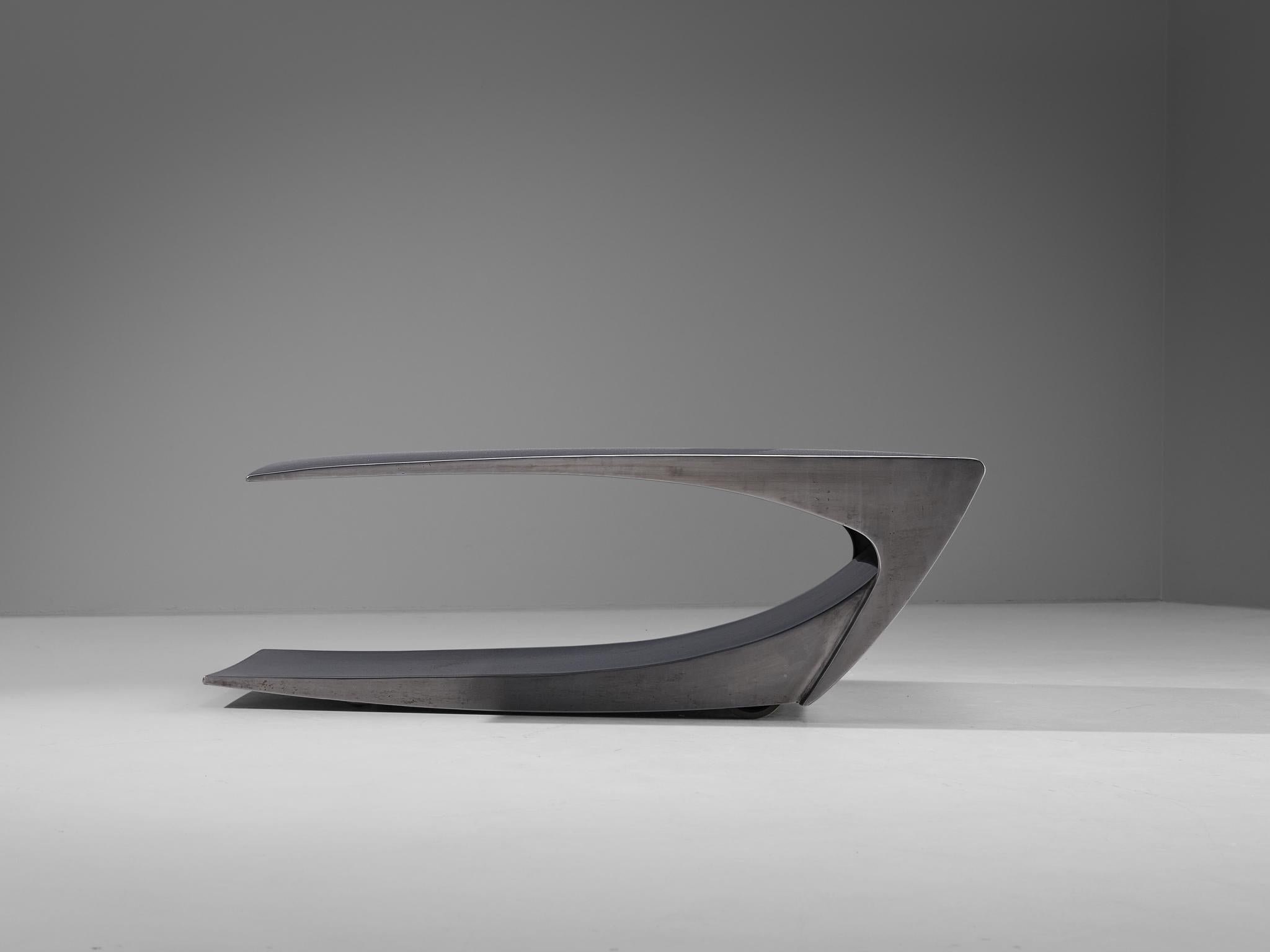 Sleek Coffee Table in Stainless Steel