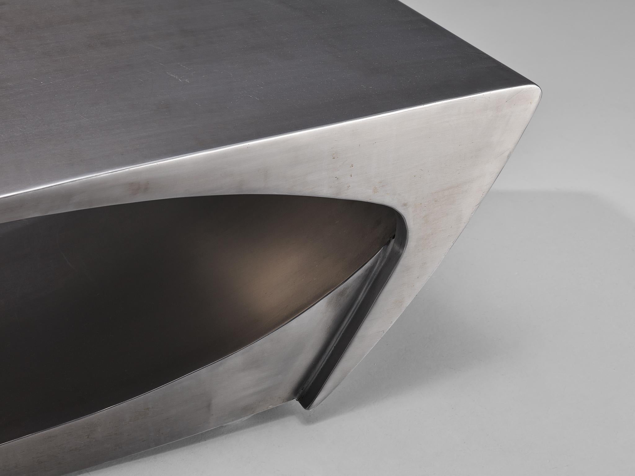 Sleek Coffee Table in Stainless Steel