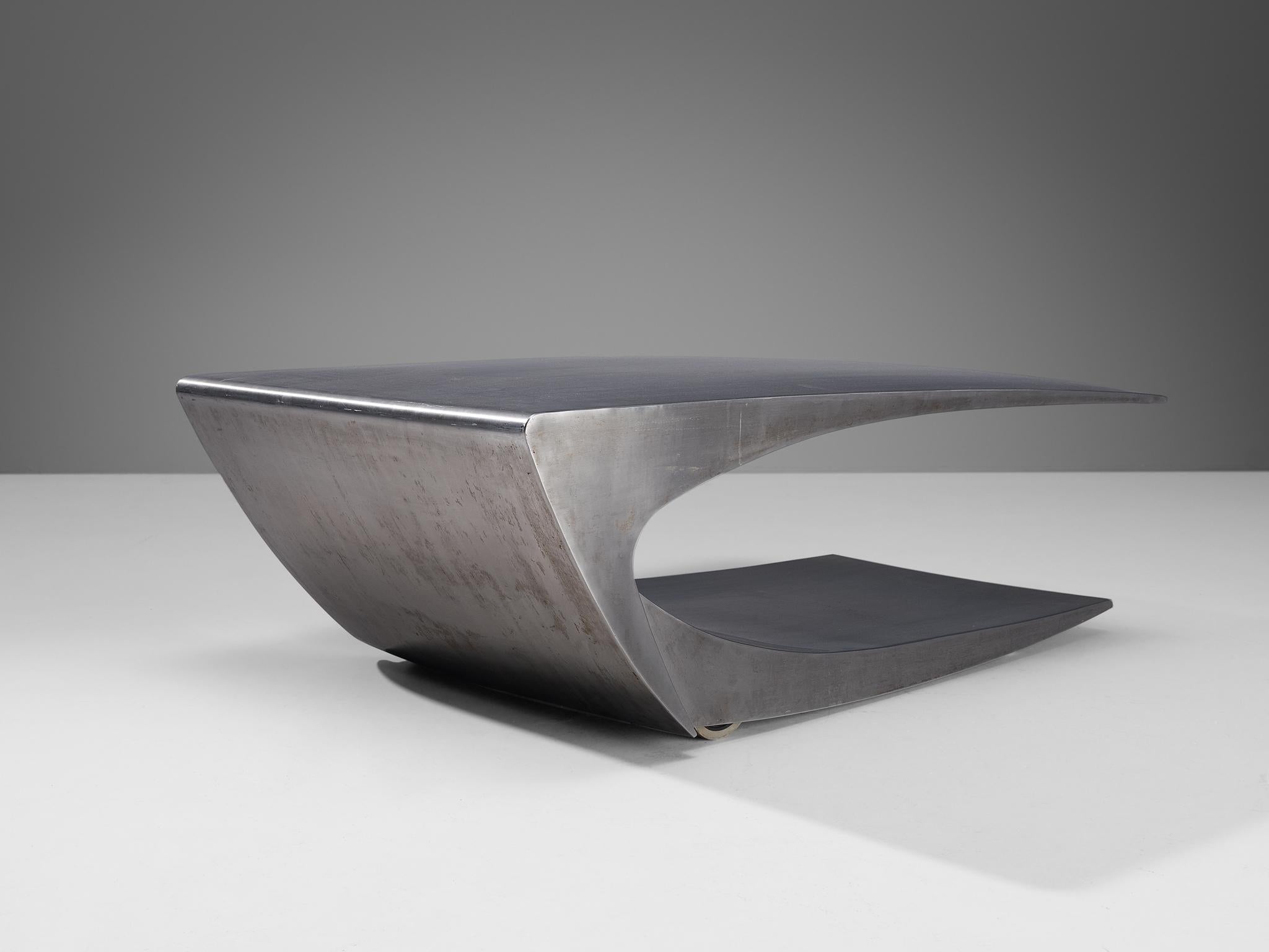 Sleek Coffee Table in Stainless Steel