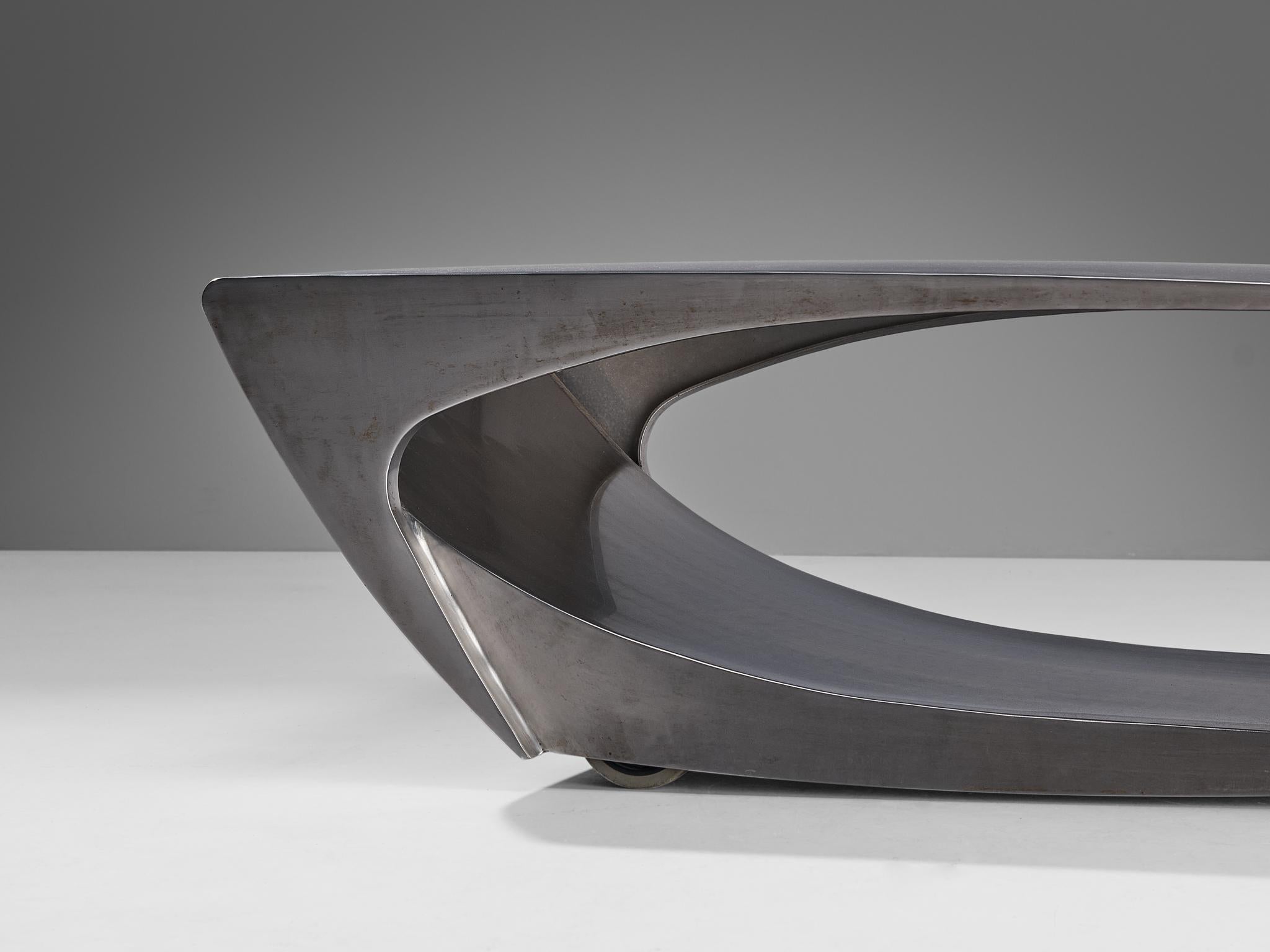 Sleek Coffee Table in Stainless Steel