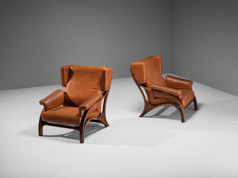 Giampiero Vitelli for Rossi di Albizzate Pair of 'Minore' Easy Chairs