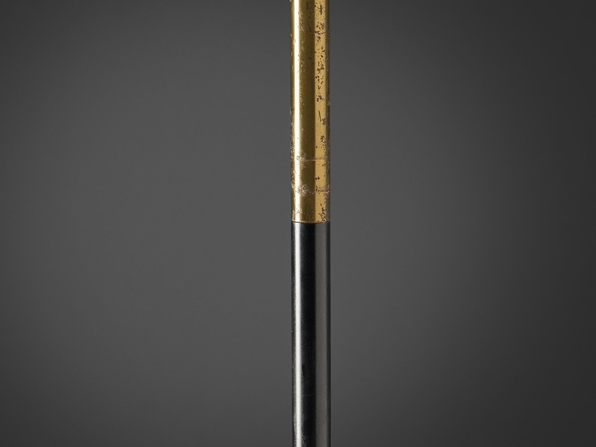 Angelo Lelii for Arredoluce Floor Lamp in Brass and Carrara Marble