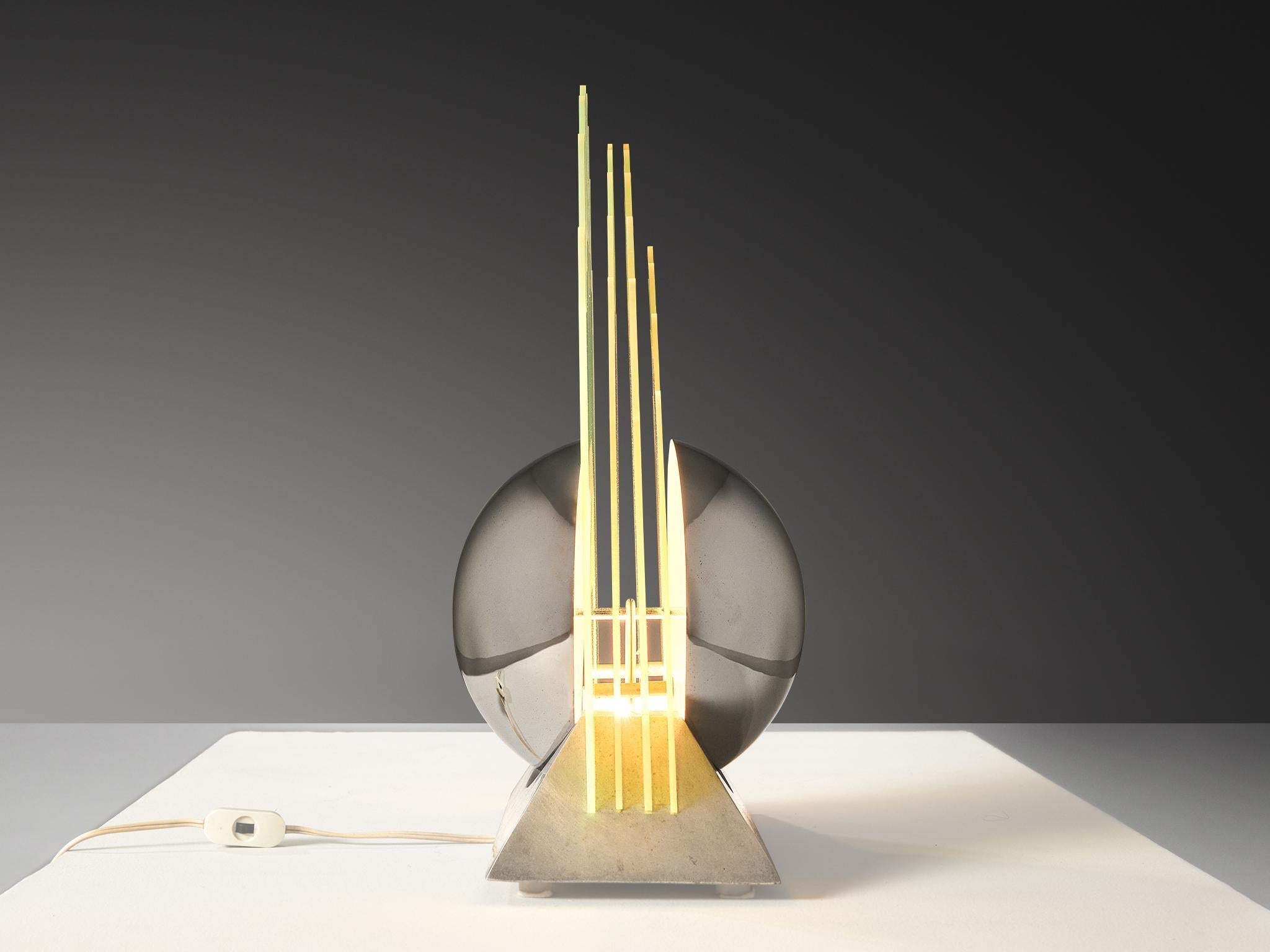 Sergio Giobbi & Patrizia Innocenti 'Sfera' Table Lamp in Yellow Acrylic