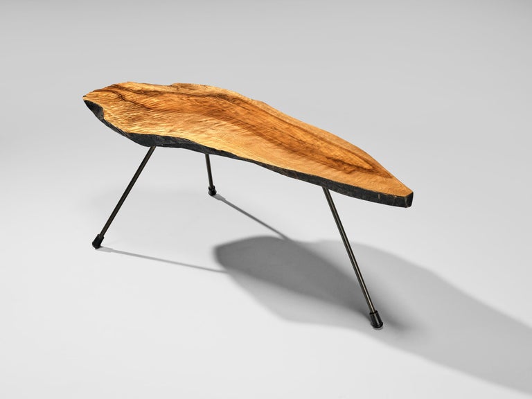 Carl Auböck for Werkstätte Carl Auböck 'Tree' Coffee Table with Walnut Slab