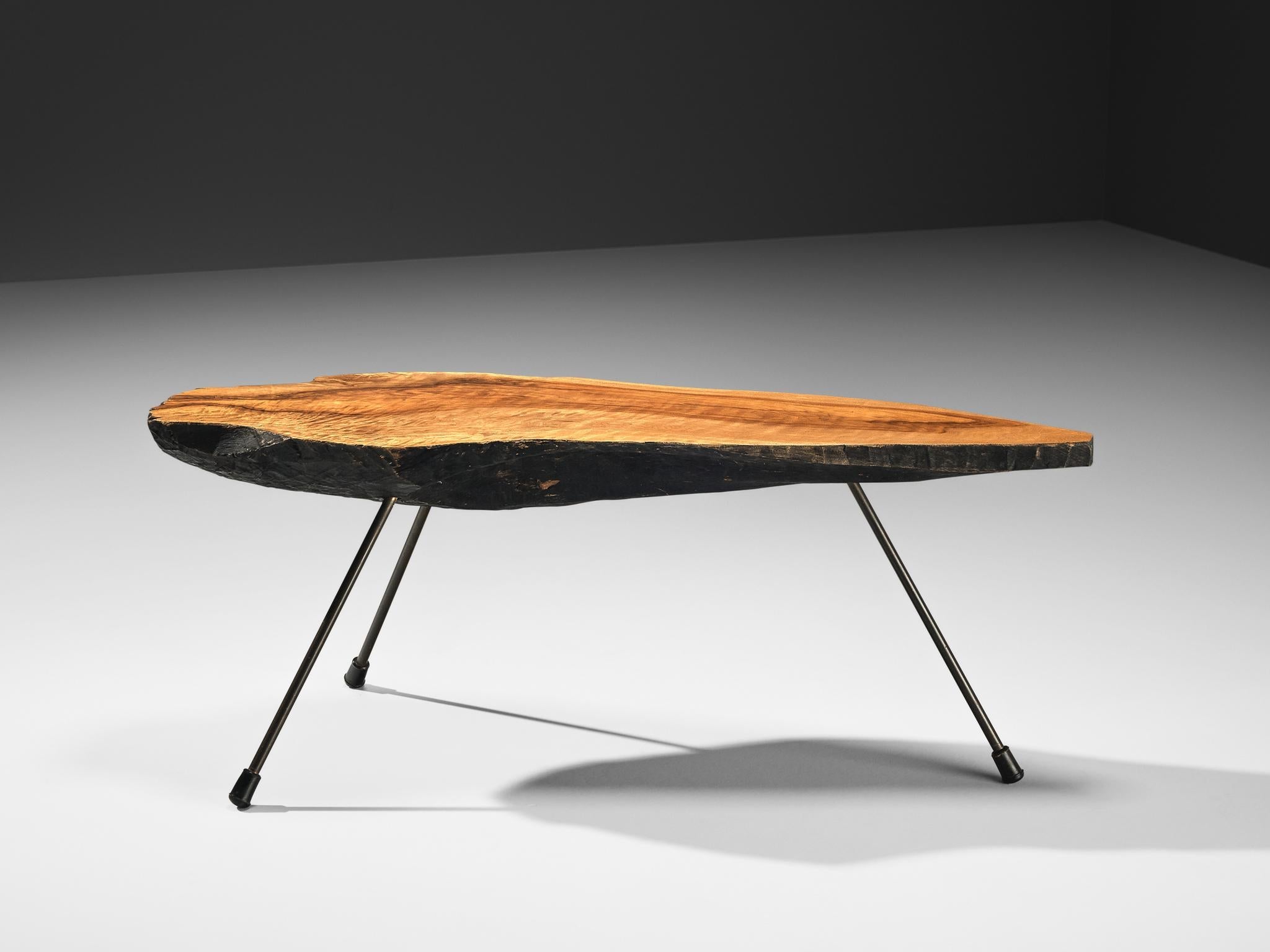 Carl Auböck for Werkstätte Carl Auböck 'Tree' Coffee Table with Walnut Slab