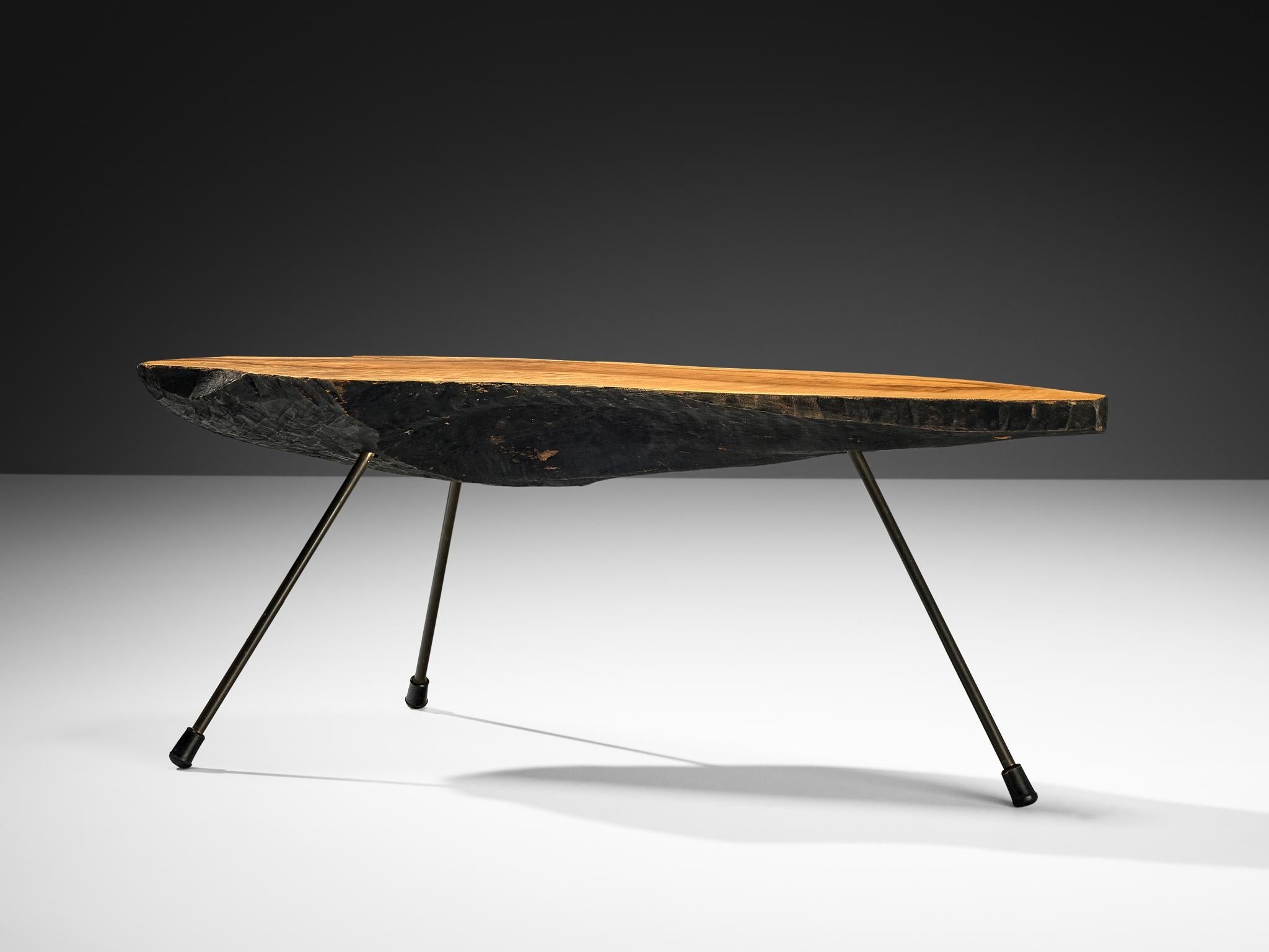 Carl Auböck for Werkstätte Carl Auböck 'Tree' Coffee Table with Walnut Slab