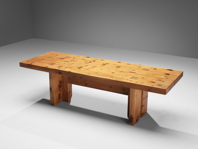 Giuseppe Rivadossi for Officina Rivadossi Large Dining Table in Pine