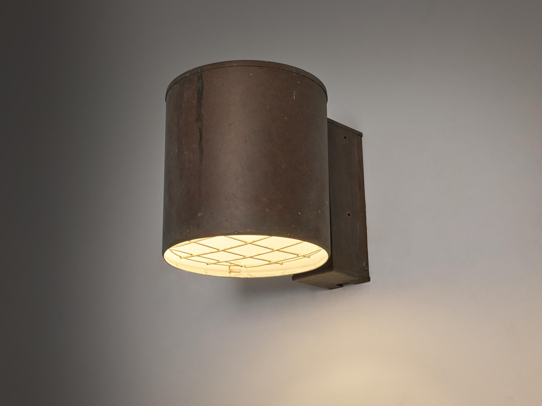 Large Swedish Wall Lights in Patinated Copper