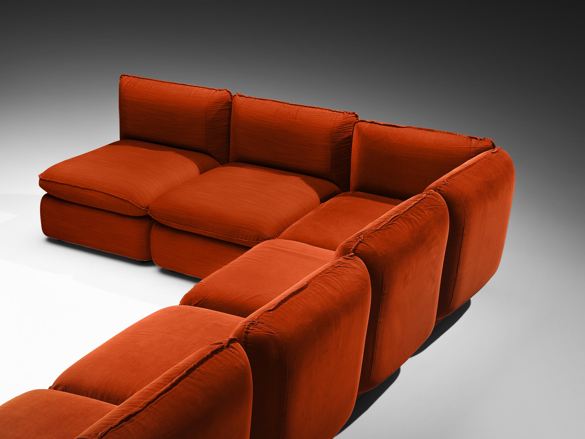 IPE Cavalli Italian Sectional Sofa in Red Upholstery