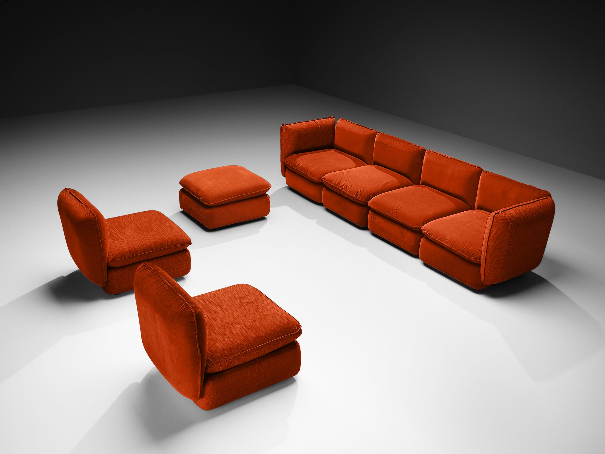 IPE Cavalli Italian Sectional Sofa in Red Upholstery