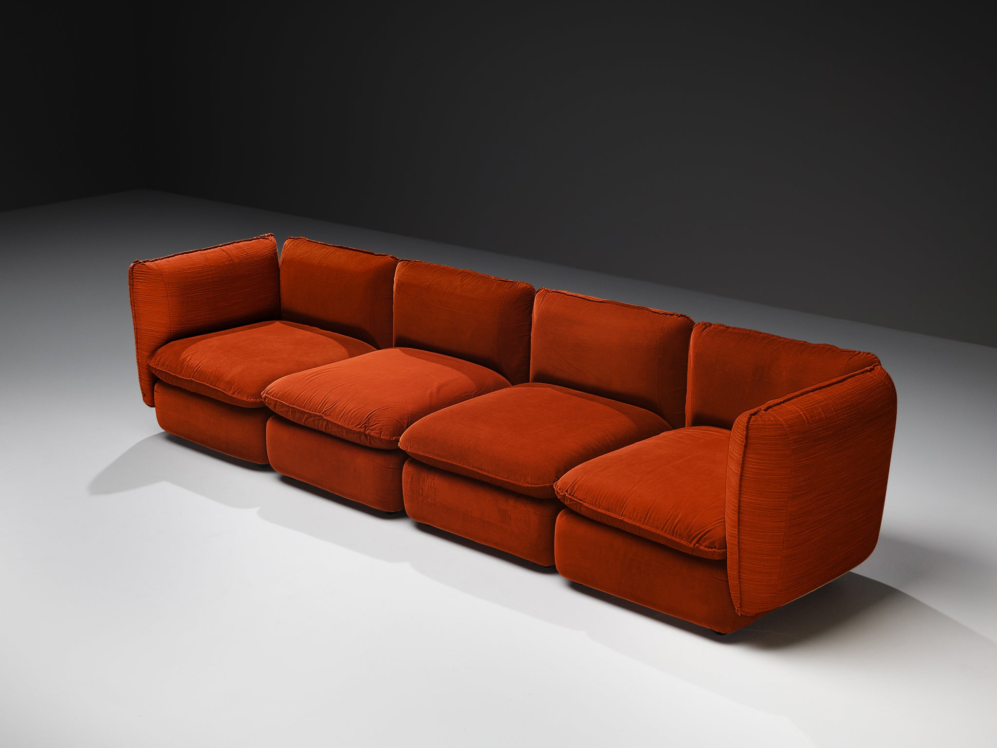 IPE Cavalli Italian Sectional Sofa in Red Upholstery