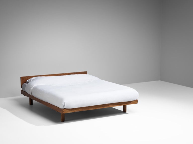 Early Pierre Chapo 'Godot' Queen Bed in Solid Elm