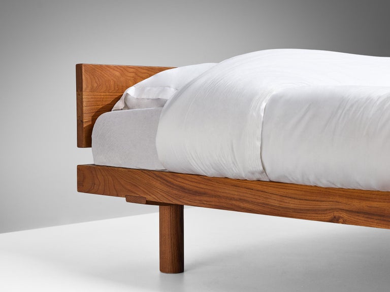 Early Pierre Chapo 'Godot' Queen Bed in Solid Elm