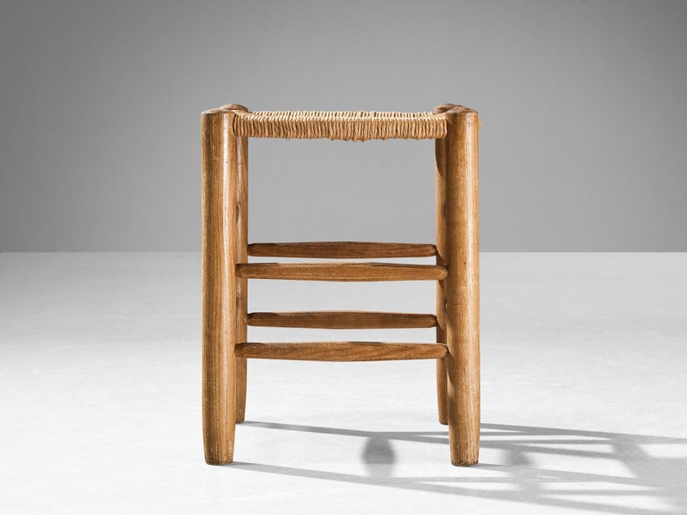 Charlotte Perriand Stool in Ash and Straw