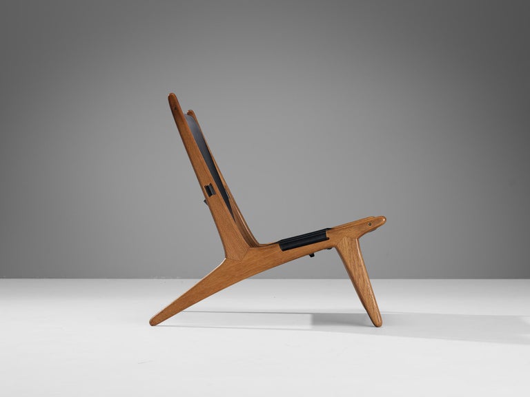 Uno & Östen Kristiansson for Luxus Pair of Hunting Chairs in Leather