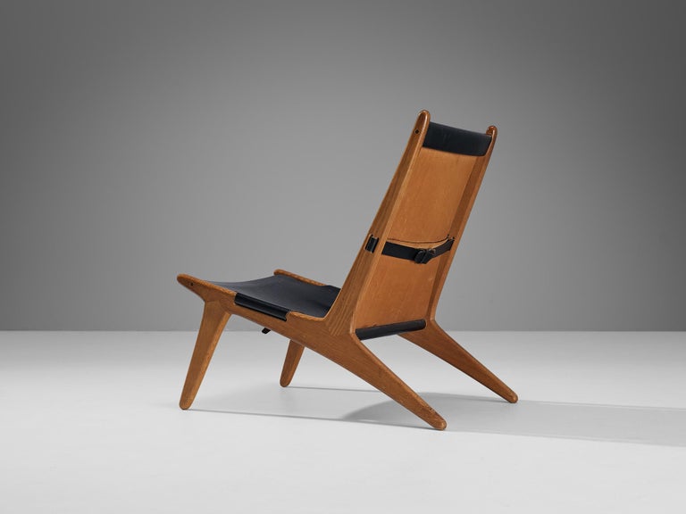 Uno & Östen Kristiansson for Luxus Hunting Chair in Leather and Oak