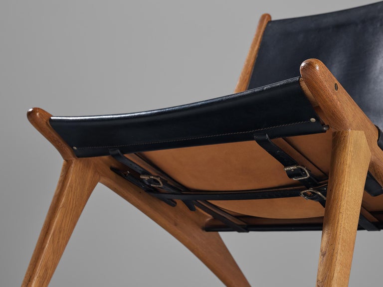 Uno & Östen Kristiansson for Luxus Pair of Hunting Chairs in Leather