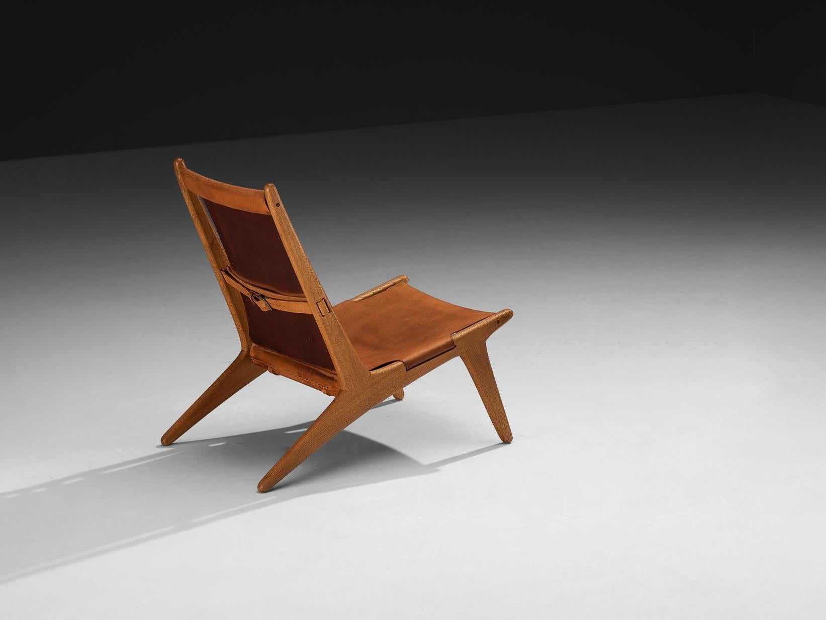 Uno & Östen Kristiansson for Luxus Hunting Chair Leather and Oak